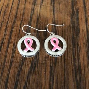 Breast cancer ribbon earrings